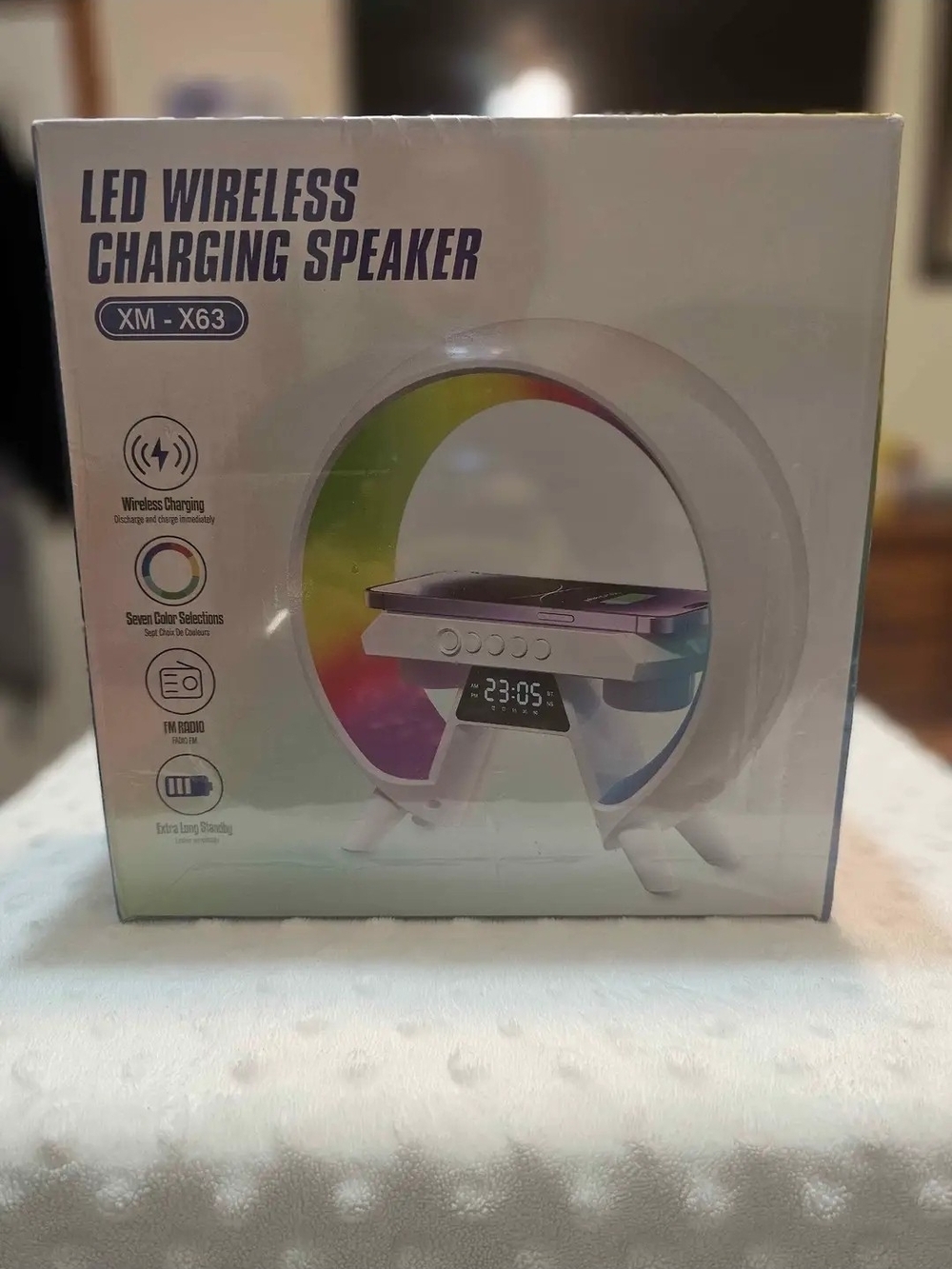 LED Wireless Charging Speaker XM-X63 – White